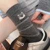 Puppy Embroidery Gray-Blue Socks Medium Tube Socks Versatile Cotton Socks Boneless Cartoon Cute Pile Socks