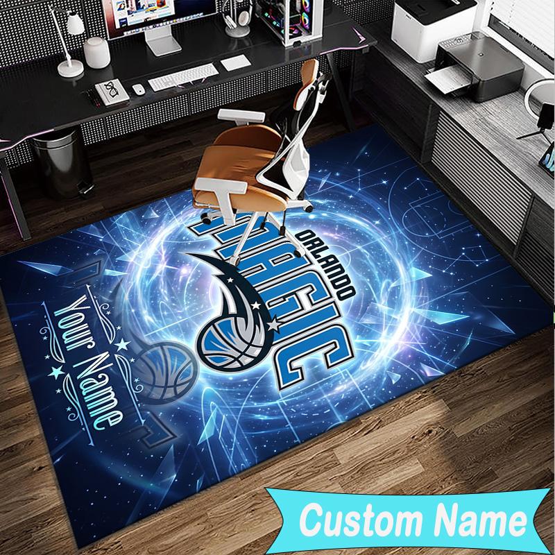 Custom Name Rug Basketball Orlando Logo Area Rug Suitable for Indoor And Outdoor,Carpets for Homes, Offices,Living Rooms,Home Decor,Christmas Gift