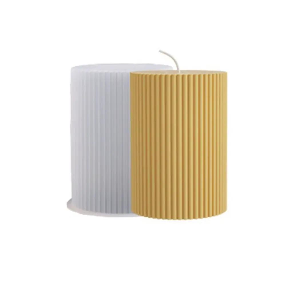 3D Cylinder Candle Mold DIY Silicone Candle Mold Cake Resin Molds 3D Art Wax Candle Making Mould Silicone Handmade Soap Molds