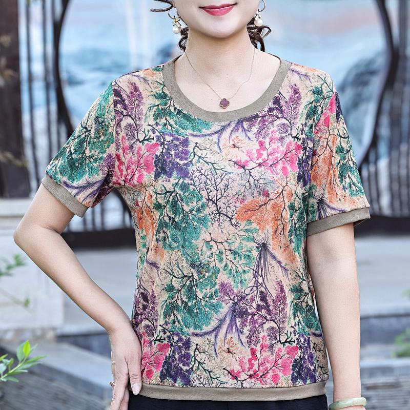 Übergröße Sommer Freizeitblusen Damen Kleidung Locker Elegant Kurzarm Damenhemden