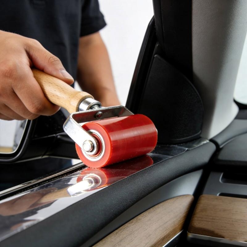 Car Film Applicators Roller Wood Metal Silicone Ergonomic Sound Deadening Roller For Comfortable Use In Car Modification