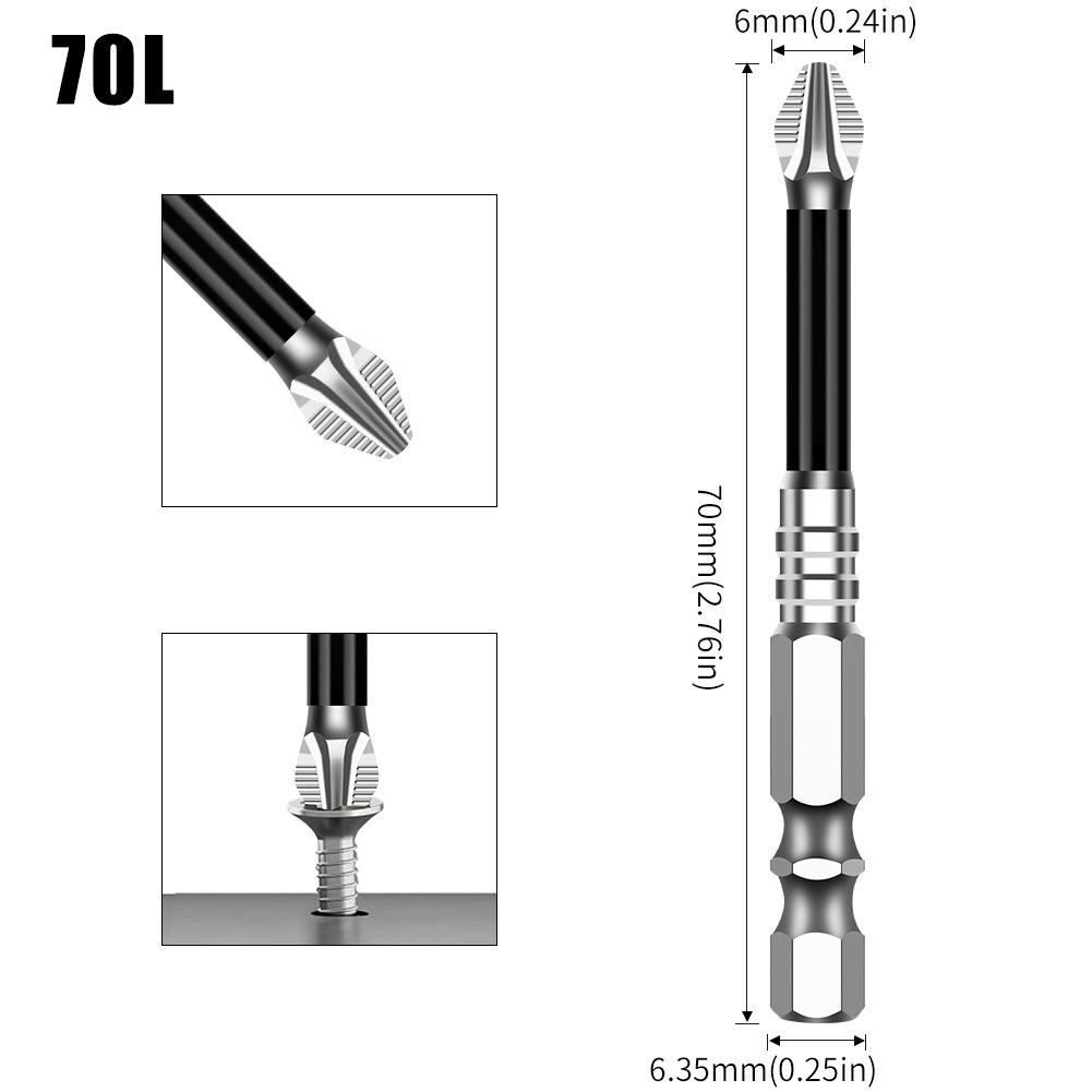 K5 Anti slip Screwdriver Head S2 Strong Magnetic 5A Black Cross Screwdriver Head Hand Drill Electric Screwdriver