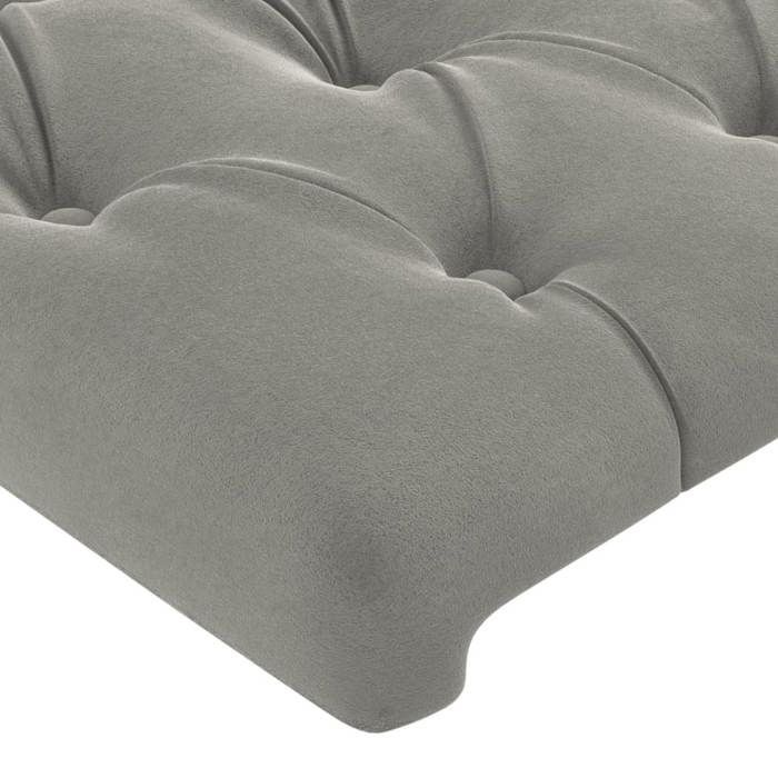 Tête de lit - Maison Exclusive - Velours gris clair - 144 x 7 x 118/128 cm - Hauteur réglable