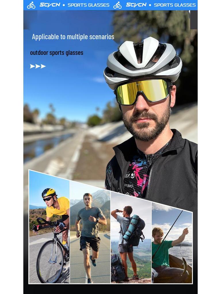 SCVCN Cycling Glasses: Sport Sunglasses for Men & Women, Ideal for Outdoor Activities, Running, Mountain Biking, and More.