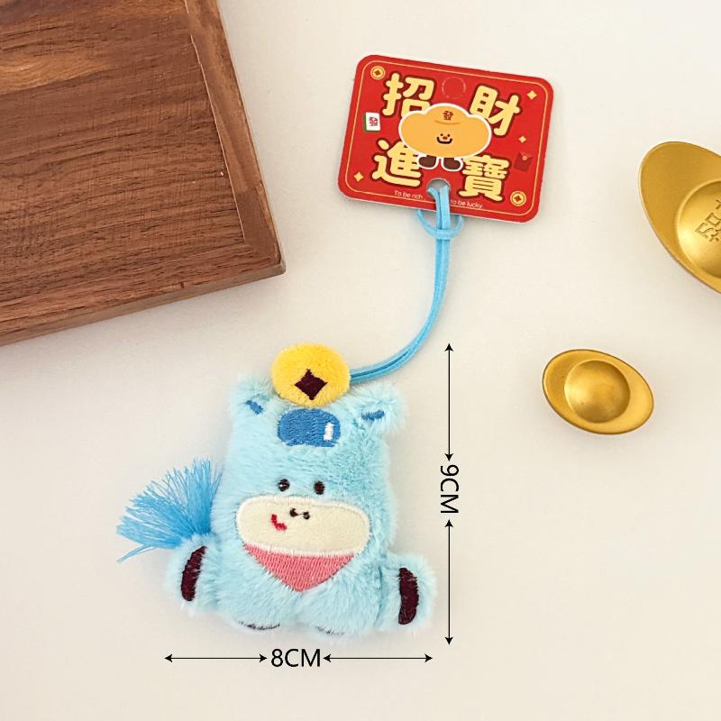 Cute Cartoon Horse Year Doll Pendant Plush Keychain Kawaii  Year Stuffed Doll Charm Backpack Handbag Pendant Accessories Gift