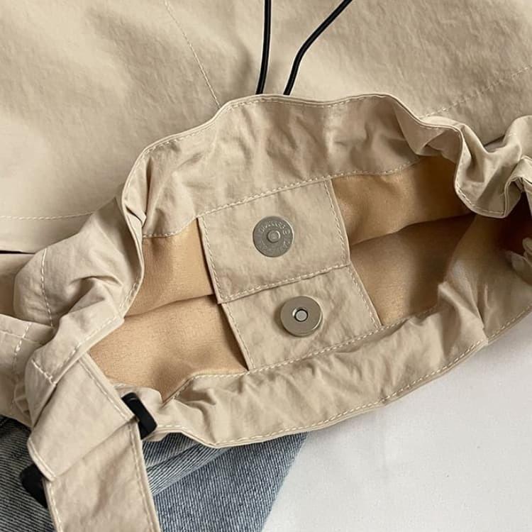Sac fourre-tout en nylon à cordon de serrage grande capacité sac à bandoulière pour femme