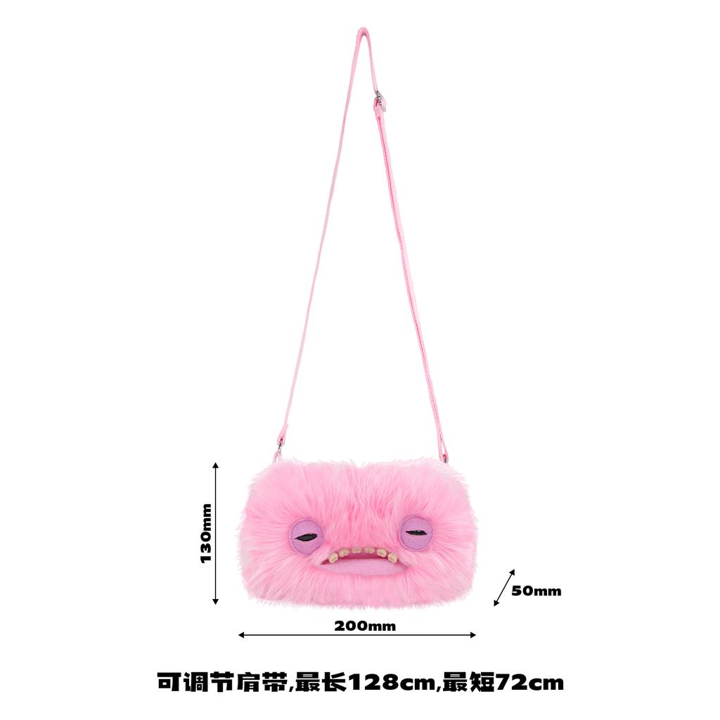 Ugly Cute Monster Plush Crossbody Bag With Teeth Animal Doll Shoulder Purse Small Wallet