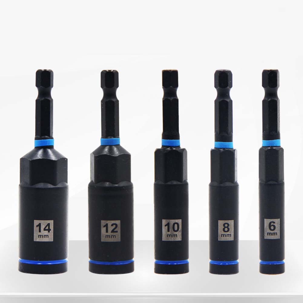 80mm Hex Socket Nut Driver Drill Bit Adapter 1/3/5pcs Socket Wrench Extension Sleeve 6/8/10/12/14mm Tools Socket Adapter