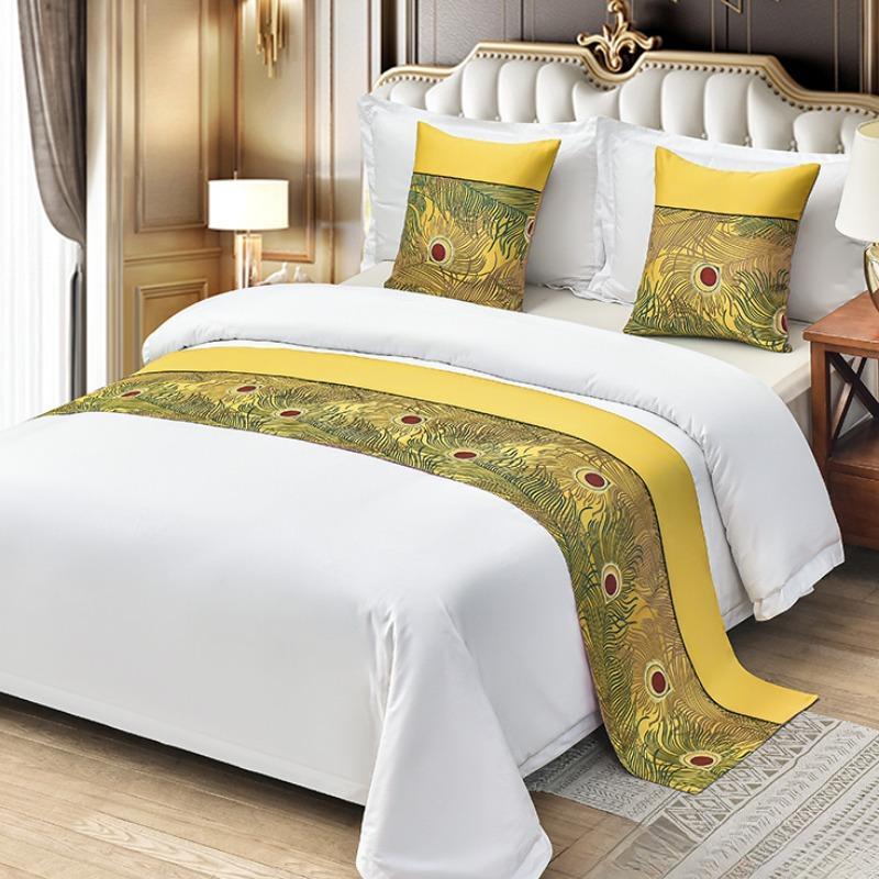 Simple Modern Household Bed Flag New Wedding Bedroom Hotel Bed Bed Runner Patterned Bed Tail Scarf Bed Cover