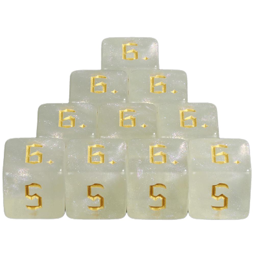 10pcs 6 Sided Glitter Dice for DND RPG Board Game Accessories Polyhedral Dice Set