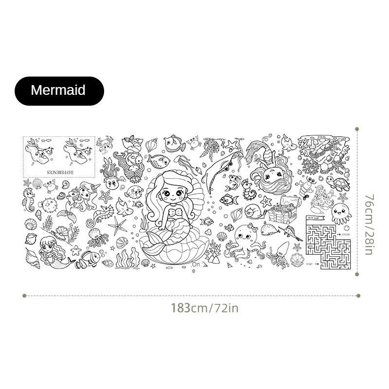 Children's Cartoon Birthday Handmade Drawing Disposable Graffiti Paper Tablecloth DIY Party Halloween Paper Tablecloth Poster