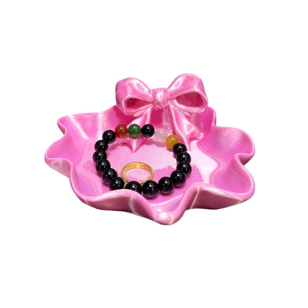 Sweet Bow Ribbon Ring Holder Elegant Jewelry Plates 3D Printed Jewelry Tray  Photography Props