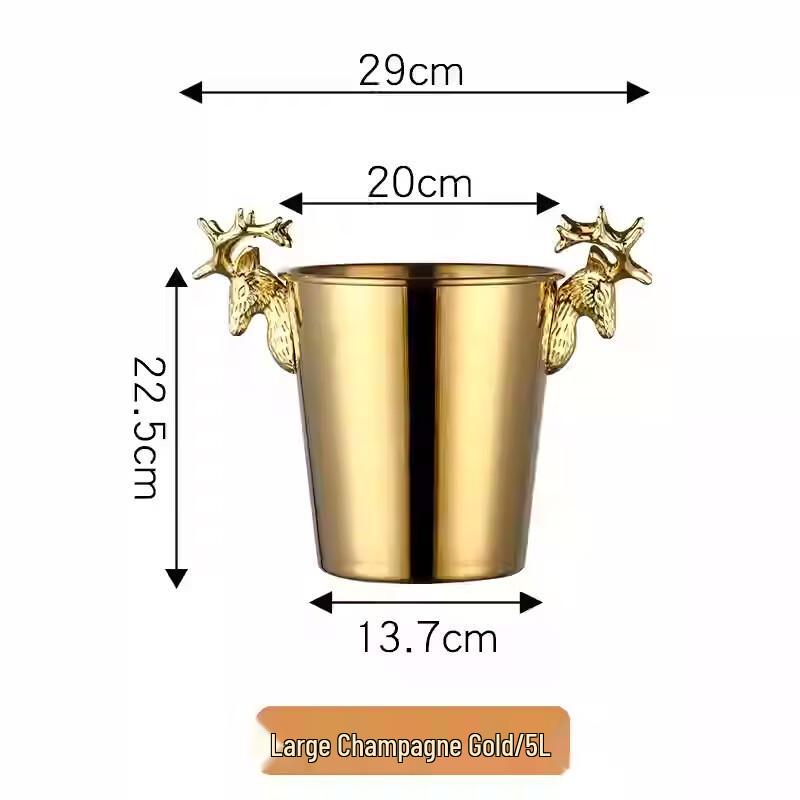 Stainless Steel Elk Design Ice Bucket