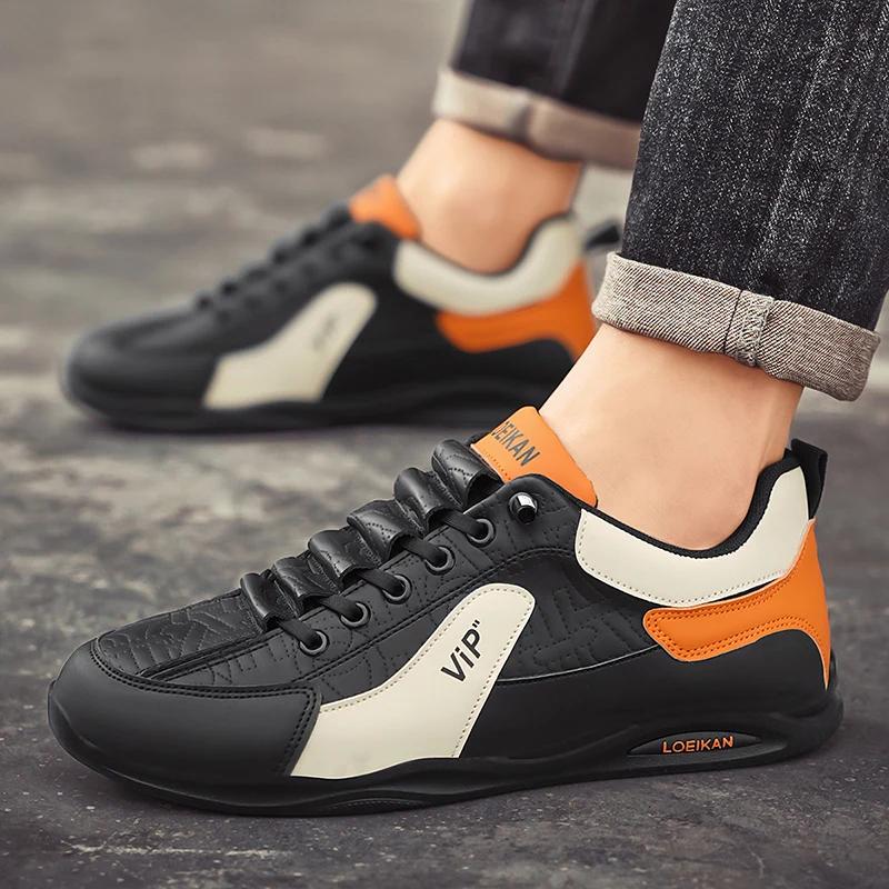 2025 Sports Shoes Men Thick Sole Sports Shoes Designer Fashion Casual Fiber Leather Breathable Heightening Flat Thick Sole Shoes