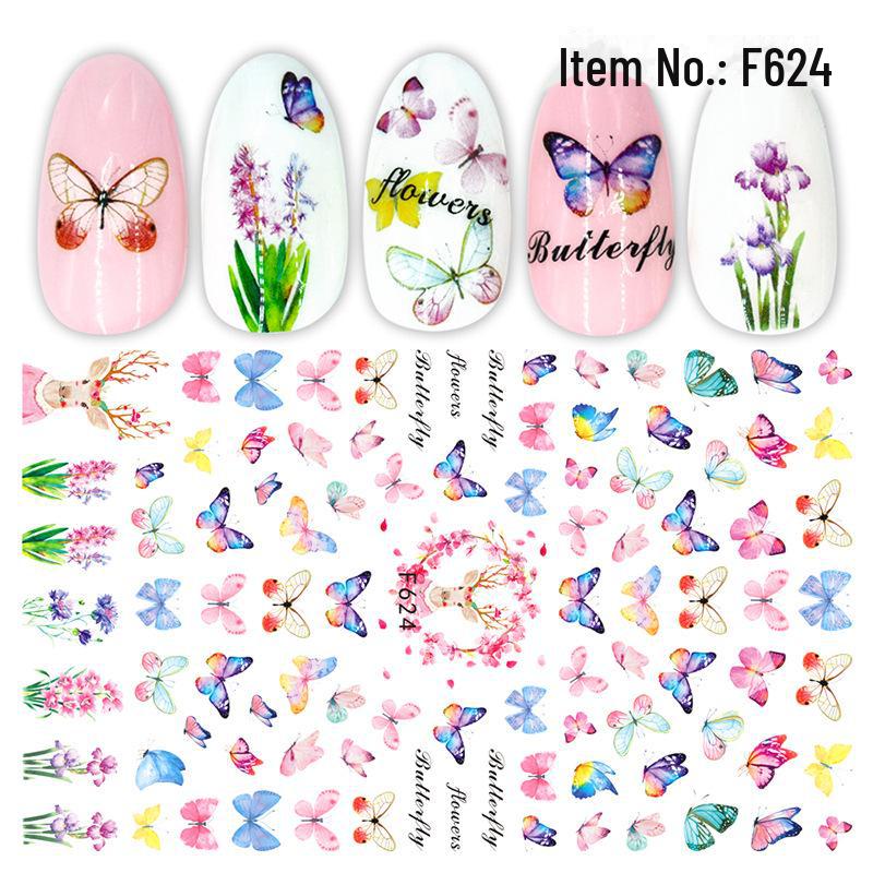 

Наклейки для ногтей «Цветы бабочек» 3D — самоклеящиеся и имитационные наклейки