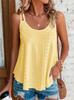 Dames Ronde Hals Mouwloze Tanktop Losse Pasvorm Broderie Jacquard Spaghettibandje Camisole Zomer Laagjes Basic Top