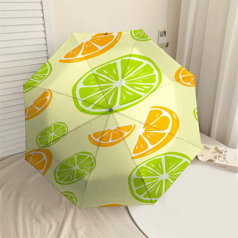 

1PC Lemon Lime Automatic Open/Close Umbrella with Windproof, 8-Rib Sturdy Canopy, Durable Ribs, Fashionable Design1211A