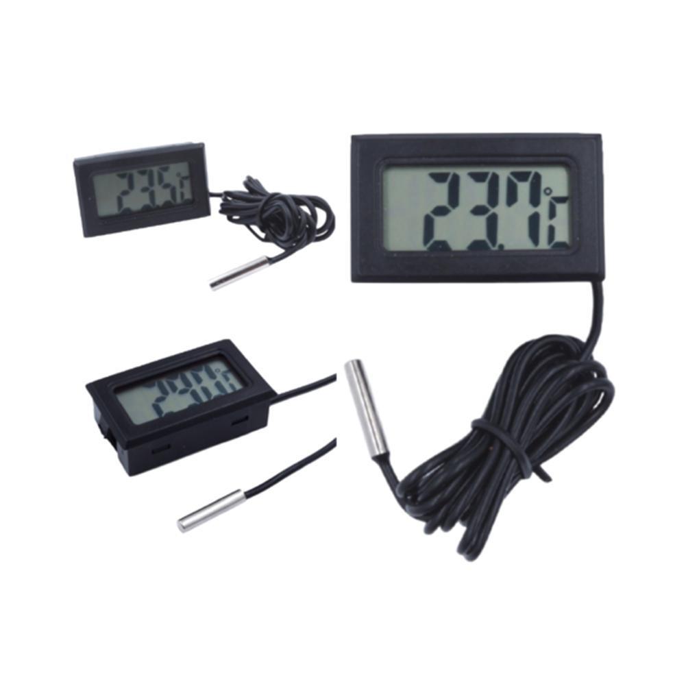 Mini Thermometer Temperaturanzeige Digital mit Fühler 1m - 5m schwarzes Kabel