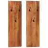 Day and Night - Day and Night Wall Coat Racks 2 Pcs Solid Acacia Wood 36x3x110 Cm