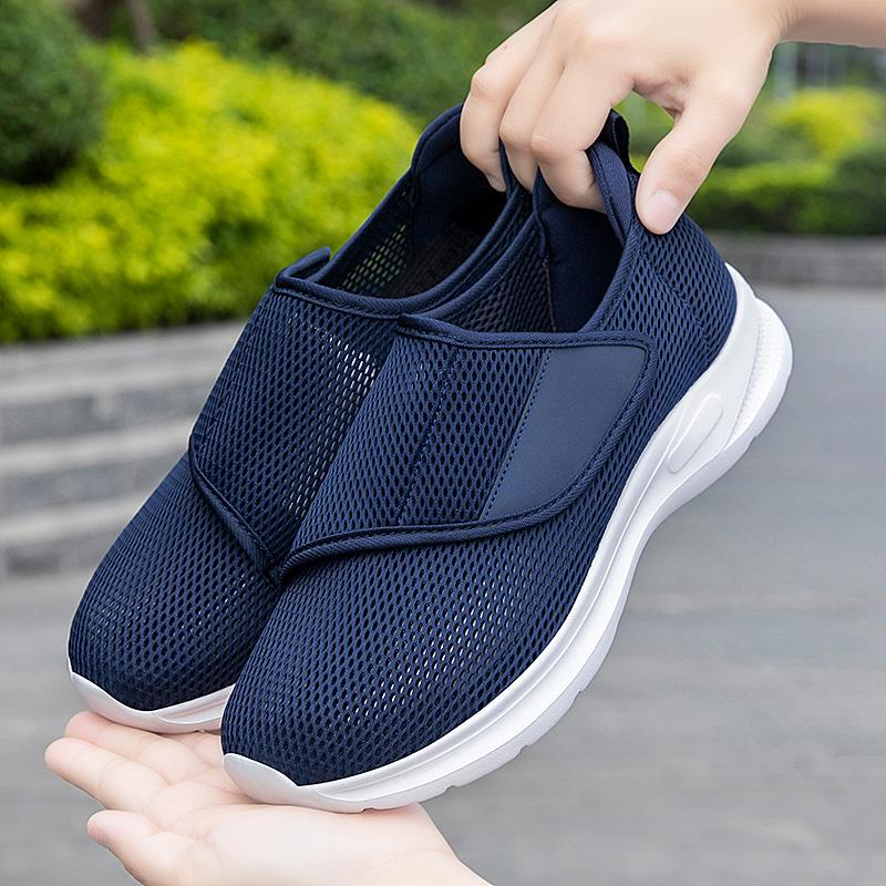 Fashion Men Casual Shoes Thumb Eversion Adjusting Soft Comfortable Diabetic Man Shoes Loose fitting Big Size Hollowing Out Elderly Shoes