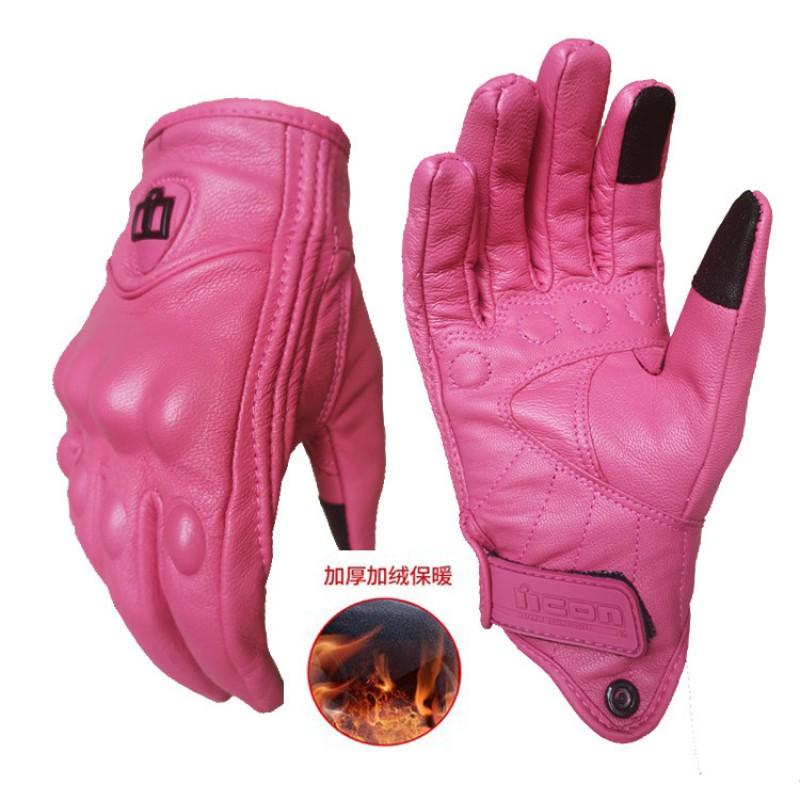 AGVICON Motorcycle Gloves Women Men Leather Windproof Warm Riding Protective Gear Spring Autumn Winter XS