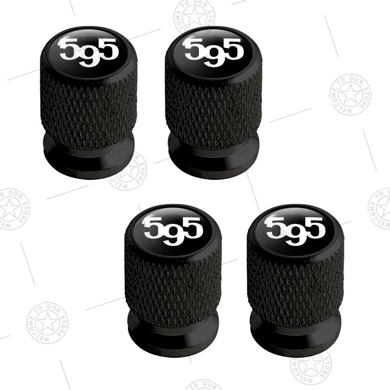 4pcs 595 Logo Car Wheel Tire Valve Caps Air Stem Aluminum Accessories For Fiat Abarth 695 Competizione Turismo 124 Spider Palio