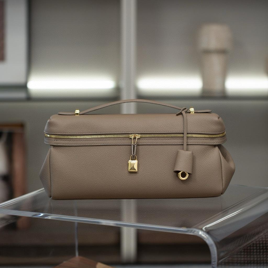 New LP33 clutch bag, dinner cosmetic bag, portable leather women's bag, grained first layer cowhide shoulder messenger bag