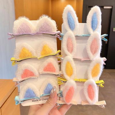 2 ks/Sada sponek do vlasů s králičími uchy pro holčičky Ručně vyráběné roztomilé Kawaii sponky do vlasů Sponky do vlasů Pokrývka hlavy Dětské doplňky pro úpravu vlasů