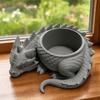 DYS 3D Printed Lying Dragon Flowerpot for Small Green Plants, Decorative Succulents Pot Ornament, Dark Style Figurine Home Office Desktop