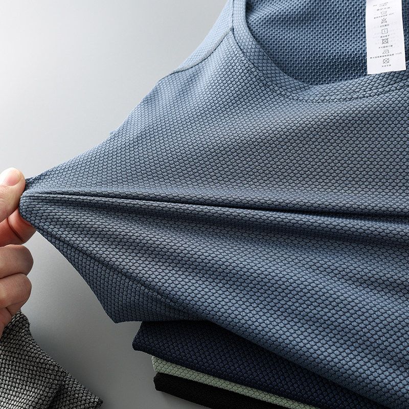 Sweat-Wicking Mesh Breathable Short Sleeve Men Clothing Running Outdoors