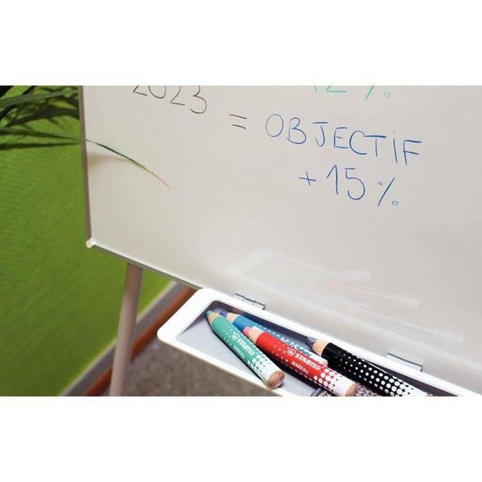 Etui carton de 4 crayons marqueur STABILOMARKdry + 1 taille-crayon + 1 chiffonnette