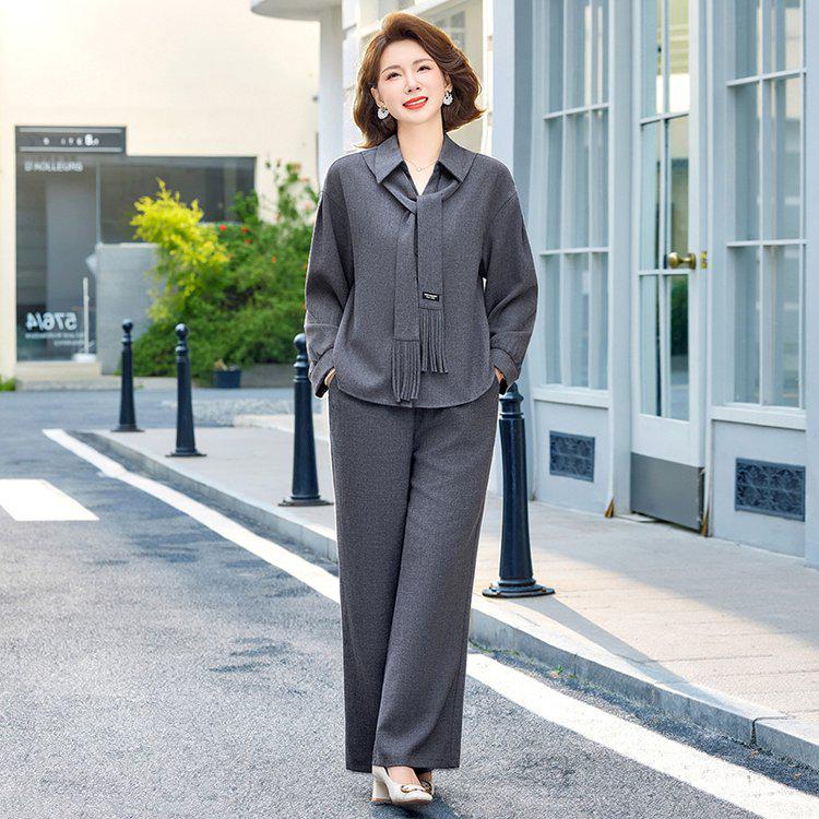 

Chic Spring Sportswear Set for Middle-Aged & Elderly Women - Trendy Casual Two-Piece Jacket Set (2026 Collection) 5XL сірий колір