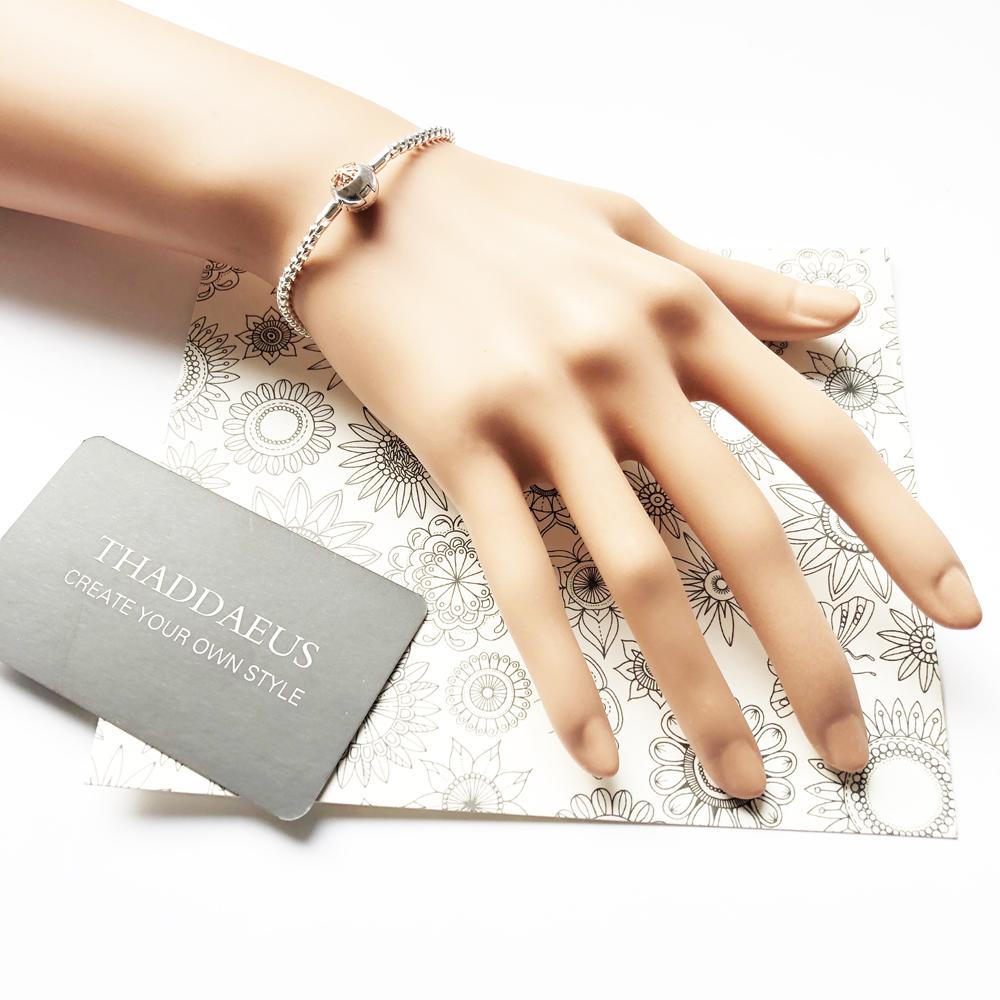 Bracelets Rose Gold Link Chain 925 Silver Fashion Jewelry For Women Men Trendy Europe Style Karma Diy Gift
