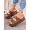 2025 Summer New Arrival Fashion Chunky Platform Women's Double-Buckle Studded Beach Sandals Hot Item Breathable