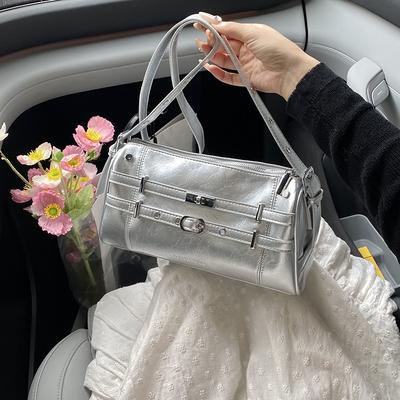 Nisch pendlarportabel baguetteväska dam sommar ny high-end textur avslappnad axel messenger-väska