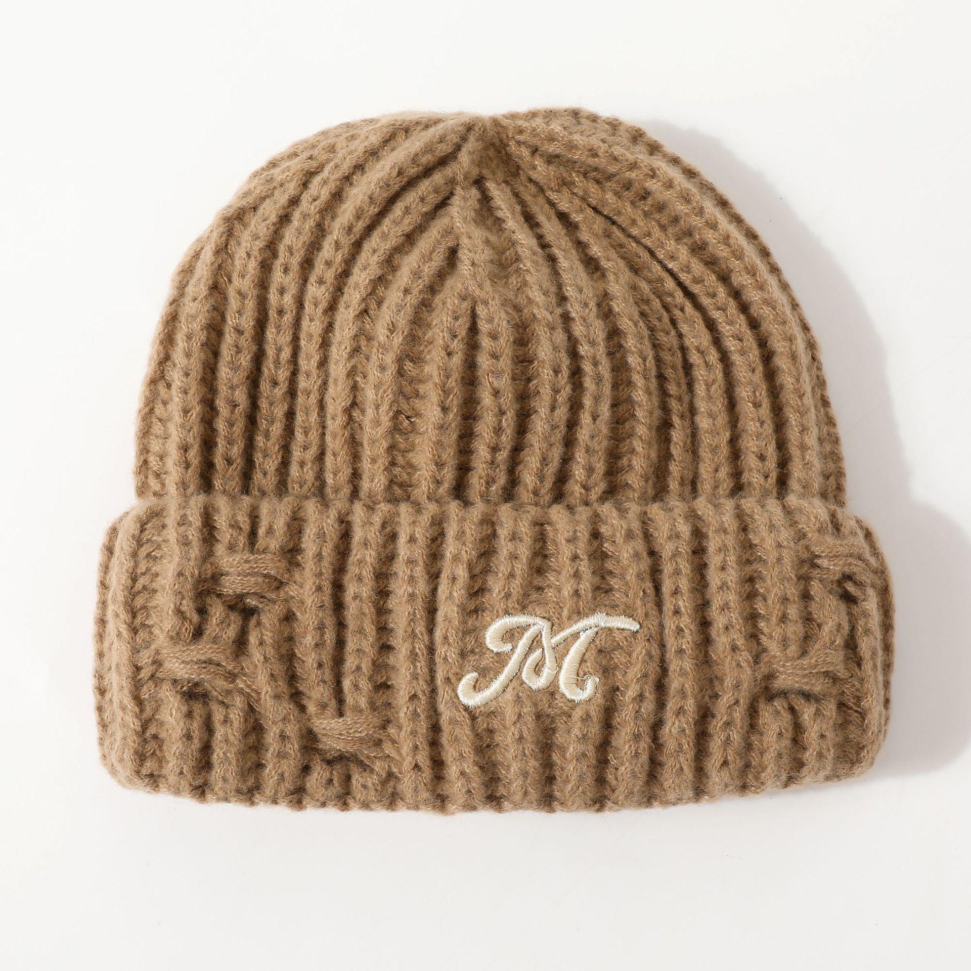 

Теплая шапка Осень и Зима Американская Ретро Вязаная шапка Открывающая лицо Маленькая Толстая Шерстяная шапка Универсальная Теплая Модная Шерстяная шапка