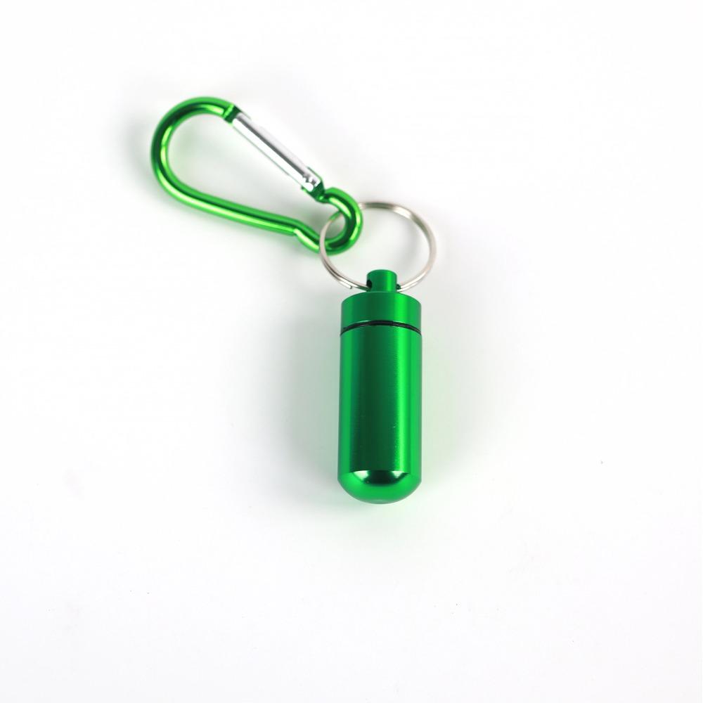 

New Premuim Portable Mini Waterproof Aluminum Pill Box Cases Container Organizer Storage for Vitamin Fish Oils Keychain Earplug