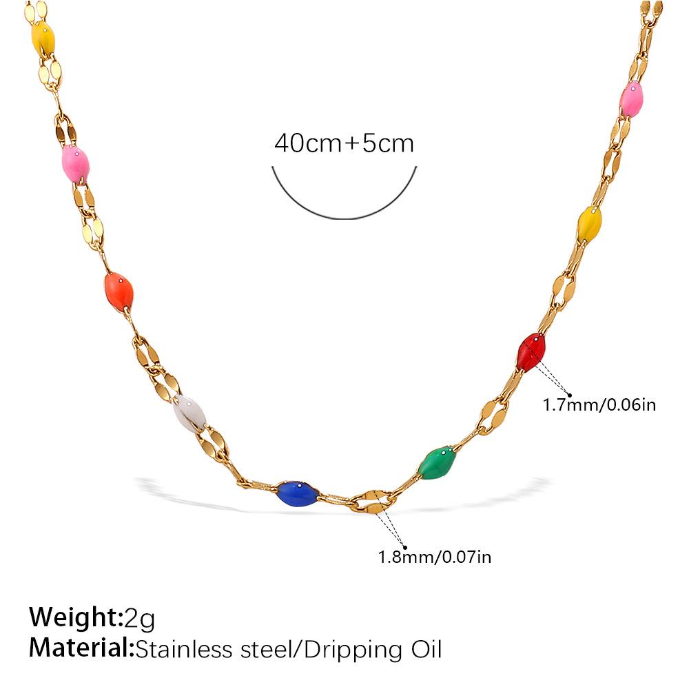 Popular Neck Chain Stainless Steel Plated 18K Gold Crystal Necklace Female Niche Design Clavicle Chain