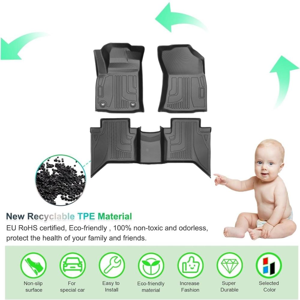 For Toyota Hilux 2015-2024 TPE 3D Floor Mats LHD Left Hand Drive Floor Liner Foot Pad