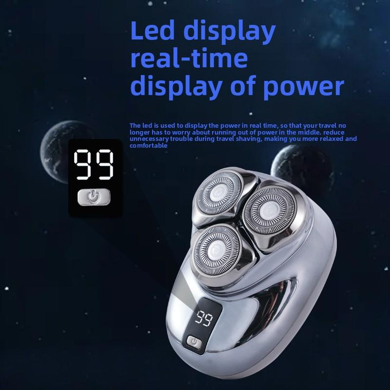 Οικιακή Ανδρική Ξυριστική Μηχανή Κυμαινόμενη Κεφαλή Κοπής Πλενόμενη Ψηφιακή Οθόνη Τρεις Κεφαλές Κοπής Χειρός Μίνι Ηλεκτρική Μηχανή Ξυρίσματος Γενειάδας