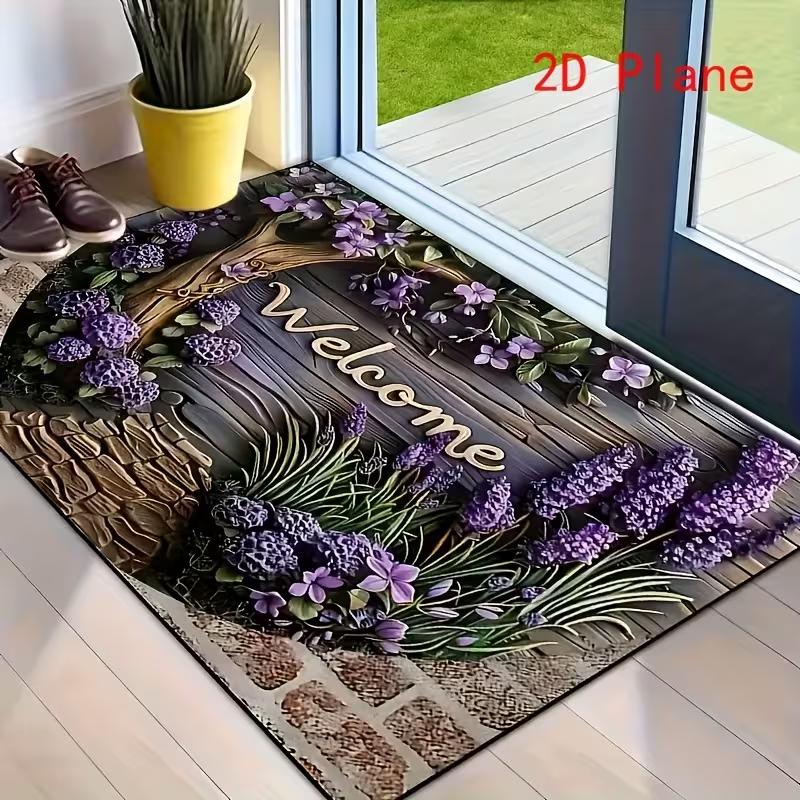 

A Vintage-style Outdoor Mat with A Bee and Floral Pattern Suitable for At Doorways Entrance Mats and Kitchen Floor Decoration 40x60cm