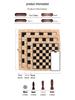 Premium Solid Wood 3-in-1 Chess Set: Chess, Double Queen, and Checkers