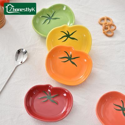 Carini Piatti Ceramica a Forma di Pomodoro per Salsa Condimento Piatto da Portata Piattini per Spezie Snack Ciotola per Frutta Sushi Accessori Tavola da Cucina