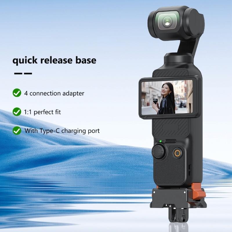 Aluminum Alloy Charging Dock Base Built-in 1/4 Screw Hole At Bottom Lightweight for Pocket 3 with Type C Port