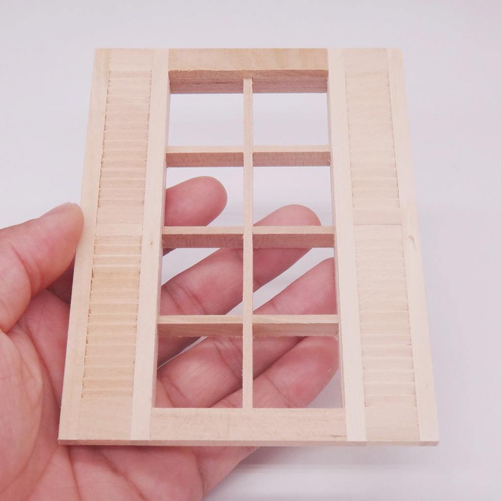 Miniature Wooden Shutter Blinds For Dollhouse Scene Display Accessories 1/12 Scale Craft Model Home Display Decoration