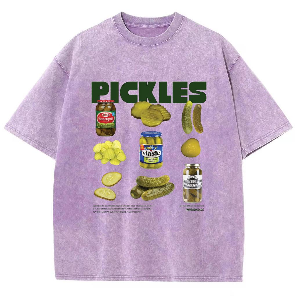 Retro Hip Hop Style T-Shirt Humor Gurken-Print Do Old Neutral Kurzarm Übergröße Rundhals Pullover