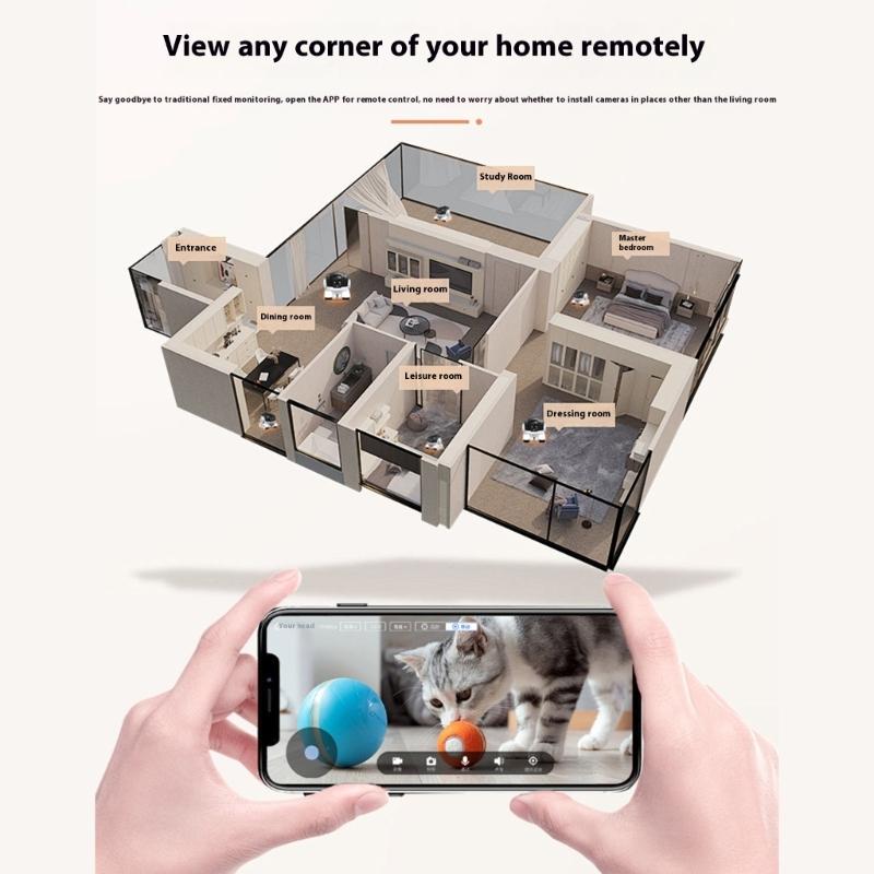 Automatic Follow Pet Monitoring Car 1080P Robot Camera on Wheel for Fully Home Coverage with Clear Night Viewing