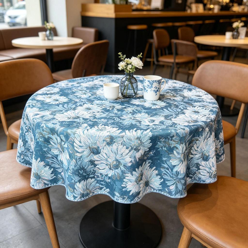Dining Room Coffee Table Home Interior Decor  Small Cotton Material Soft Fabric Round Tablecloth