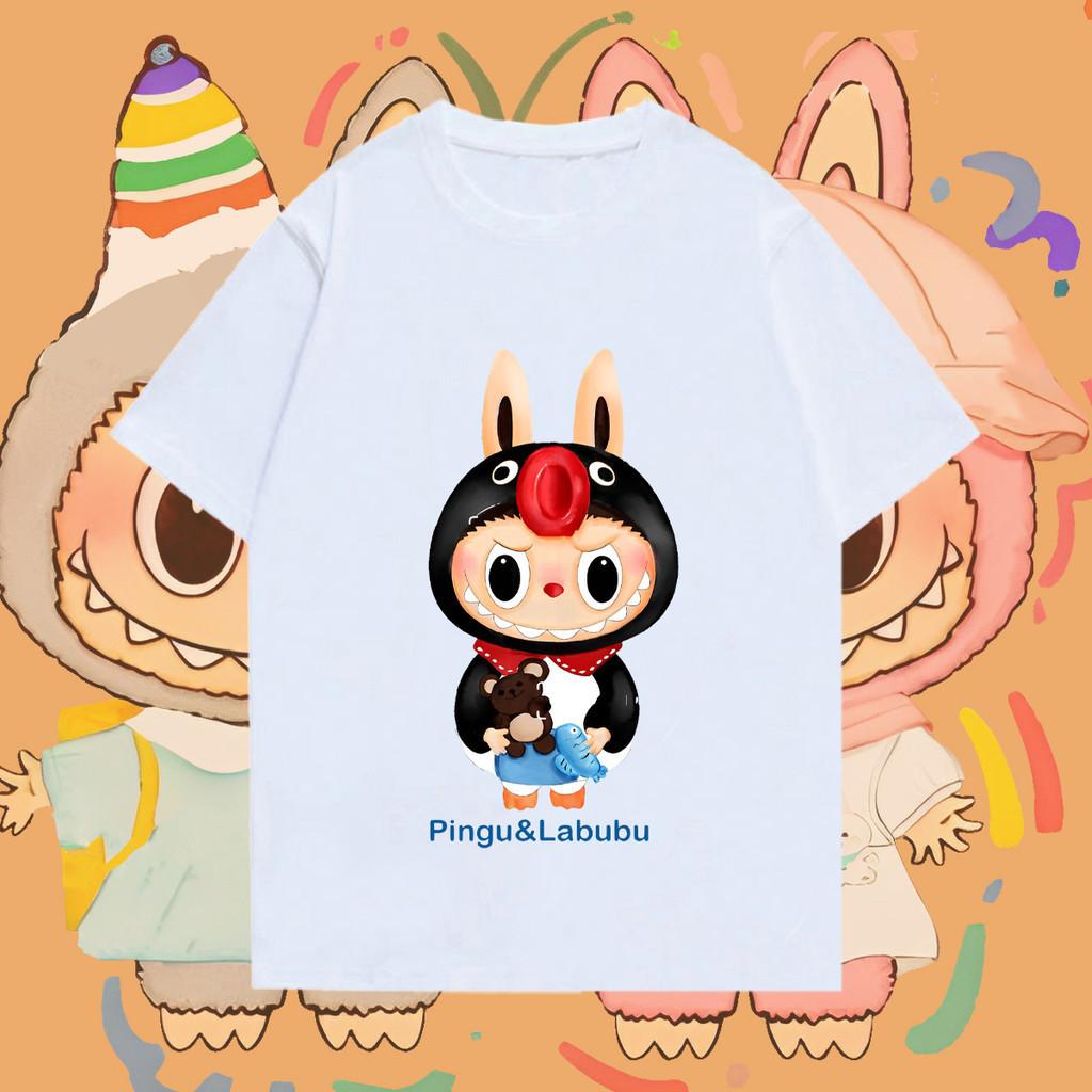The New Labubu Printed Short-sleeved, Unisex, Comfortable Round Neck T-shirt Top