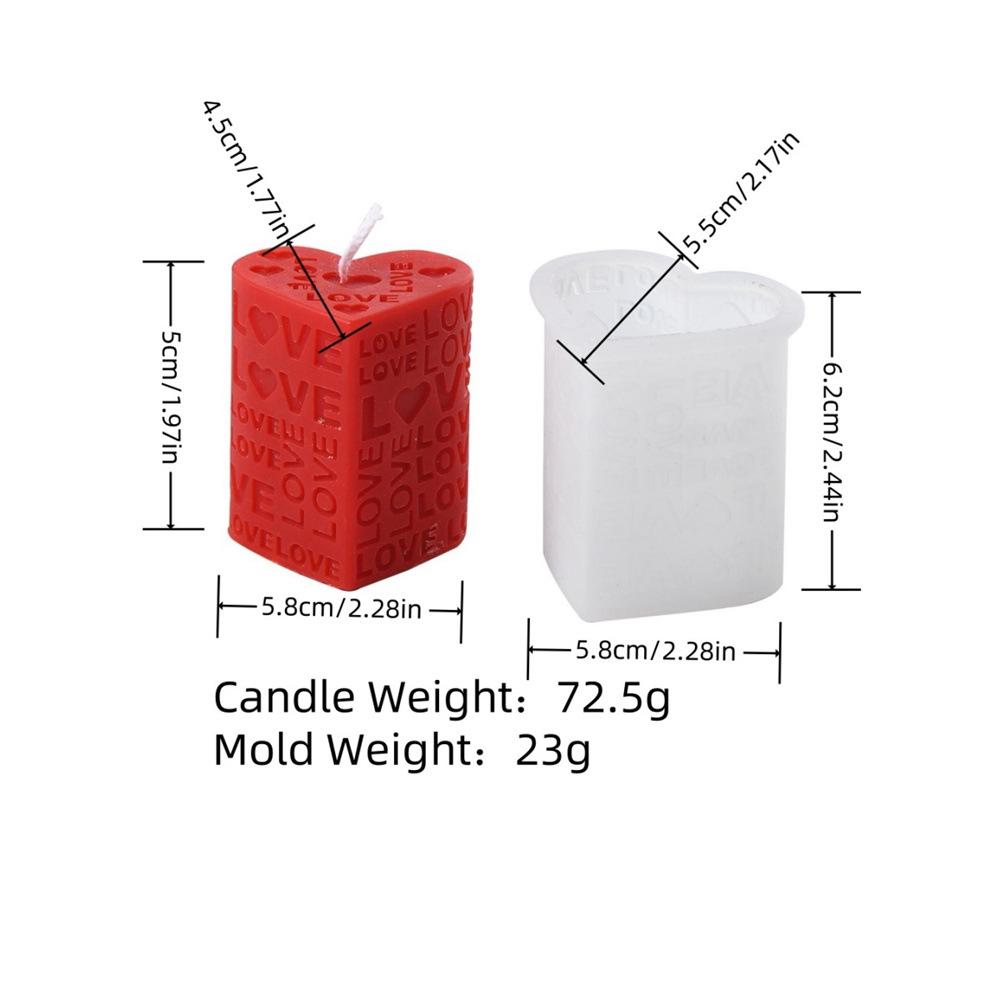 Geometric love heart silicone candle mold square round aromatherapy mold couple wedding gift mold